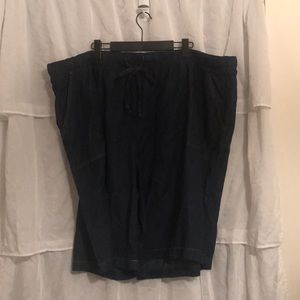 New Woman Within 36W Plus Denim Drawstring Shorts